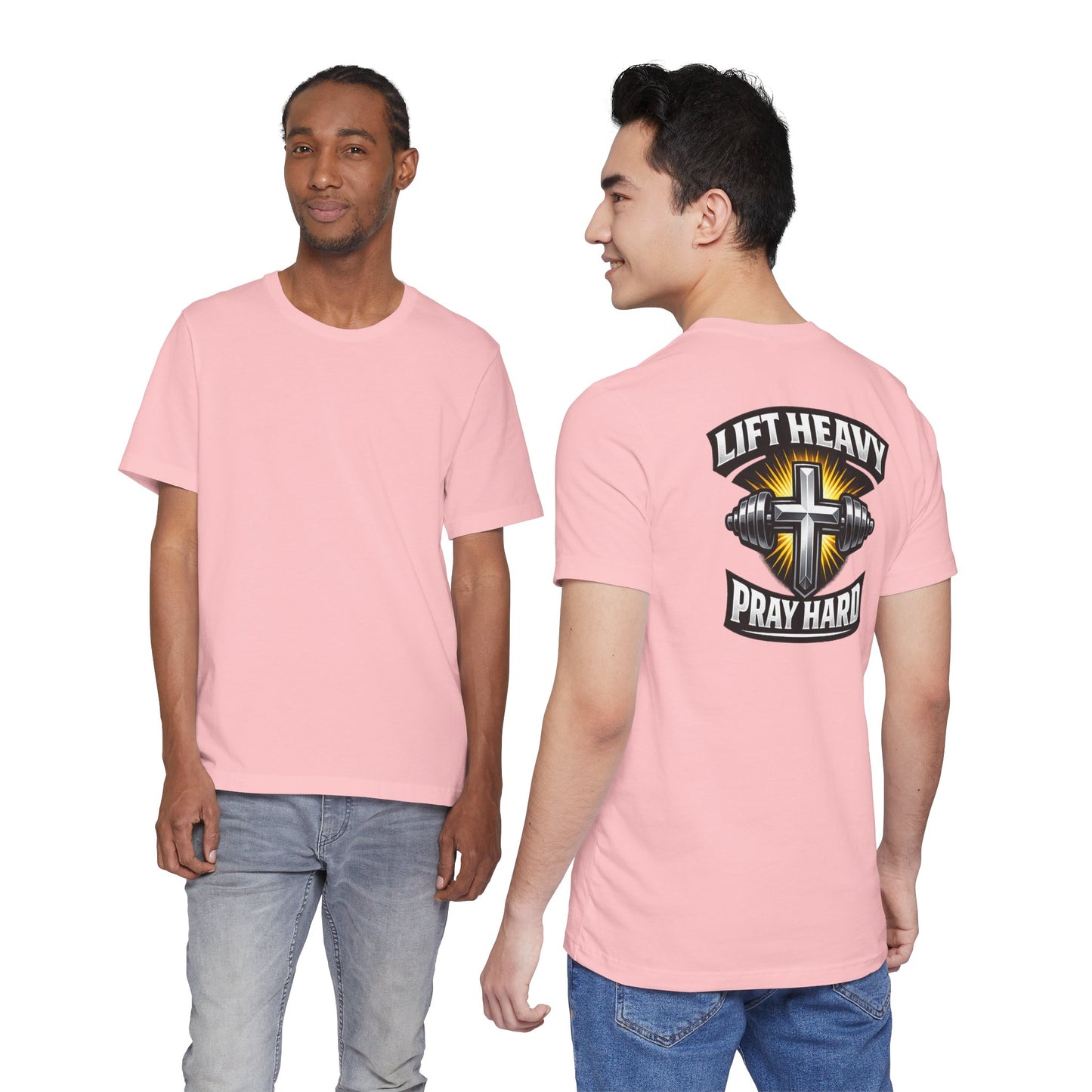 Lift Heavy Pray Hard T‑Shirt — Christian Fitness Gym Tee