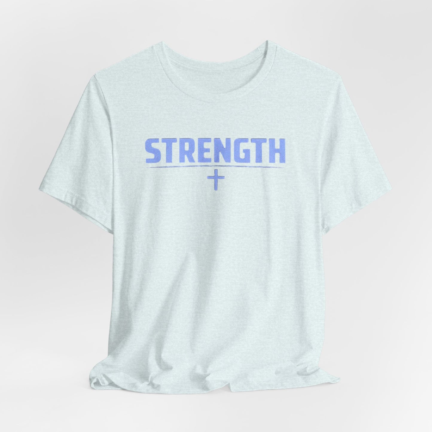 Strength with Cross Tee — Minimal Motivational Fitness Shirt