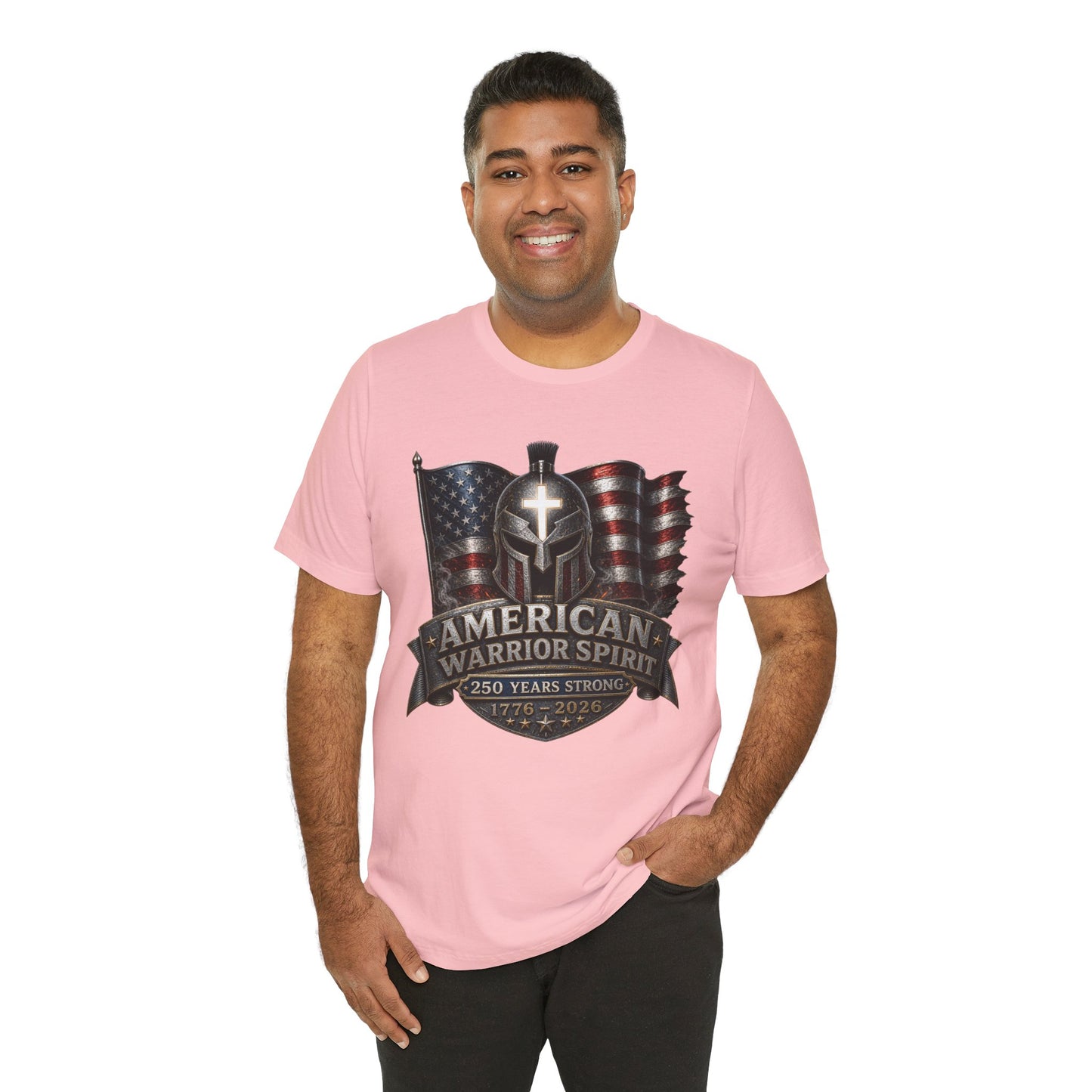American Warrior Spirit T-Shirt – Patriotic 250 Years Strong Tee (1776–2026)