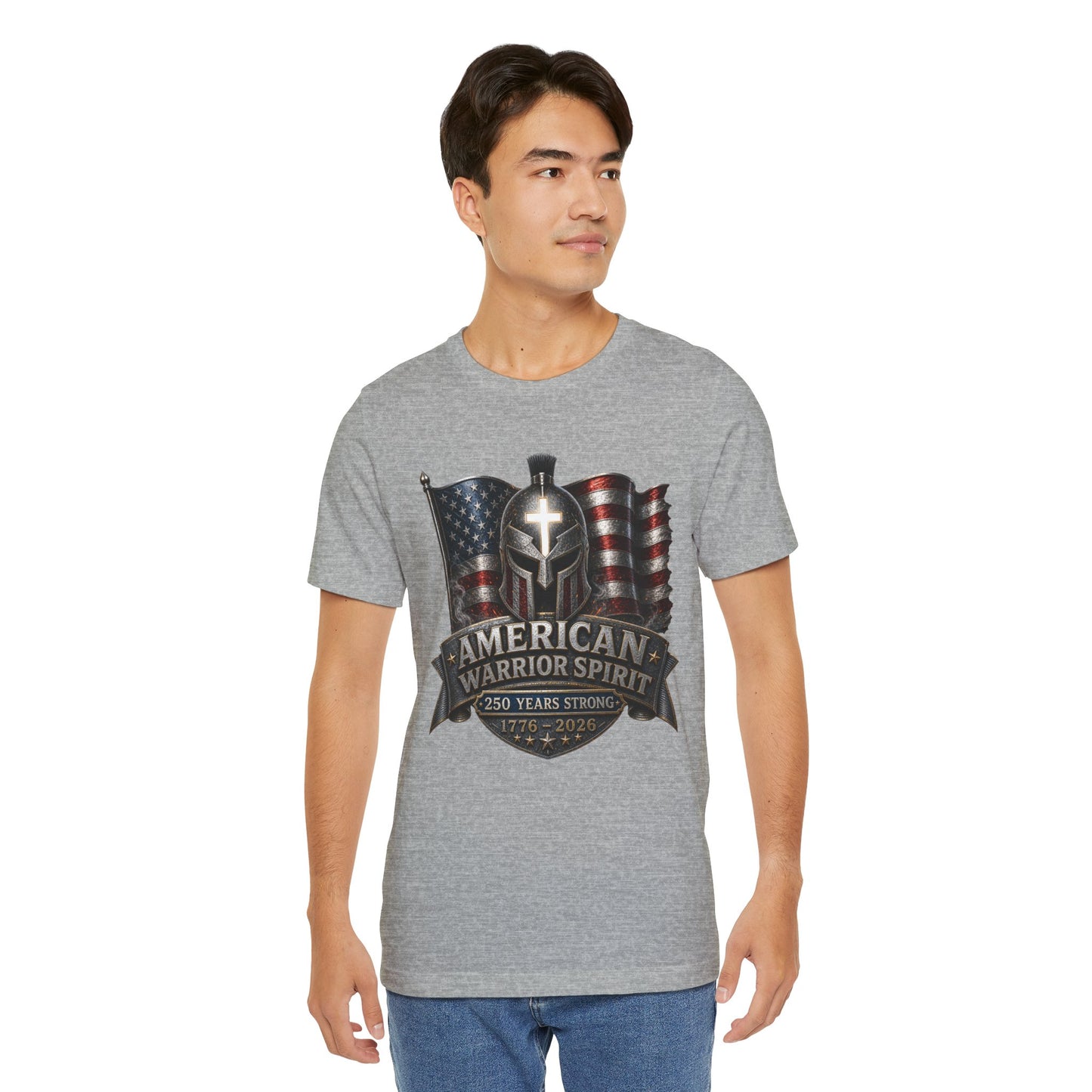 American Warrior Spirit T-Shirt – Patriotic 250 Years Strong Tee (1776–2026)