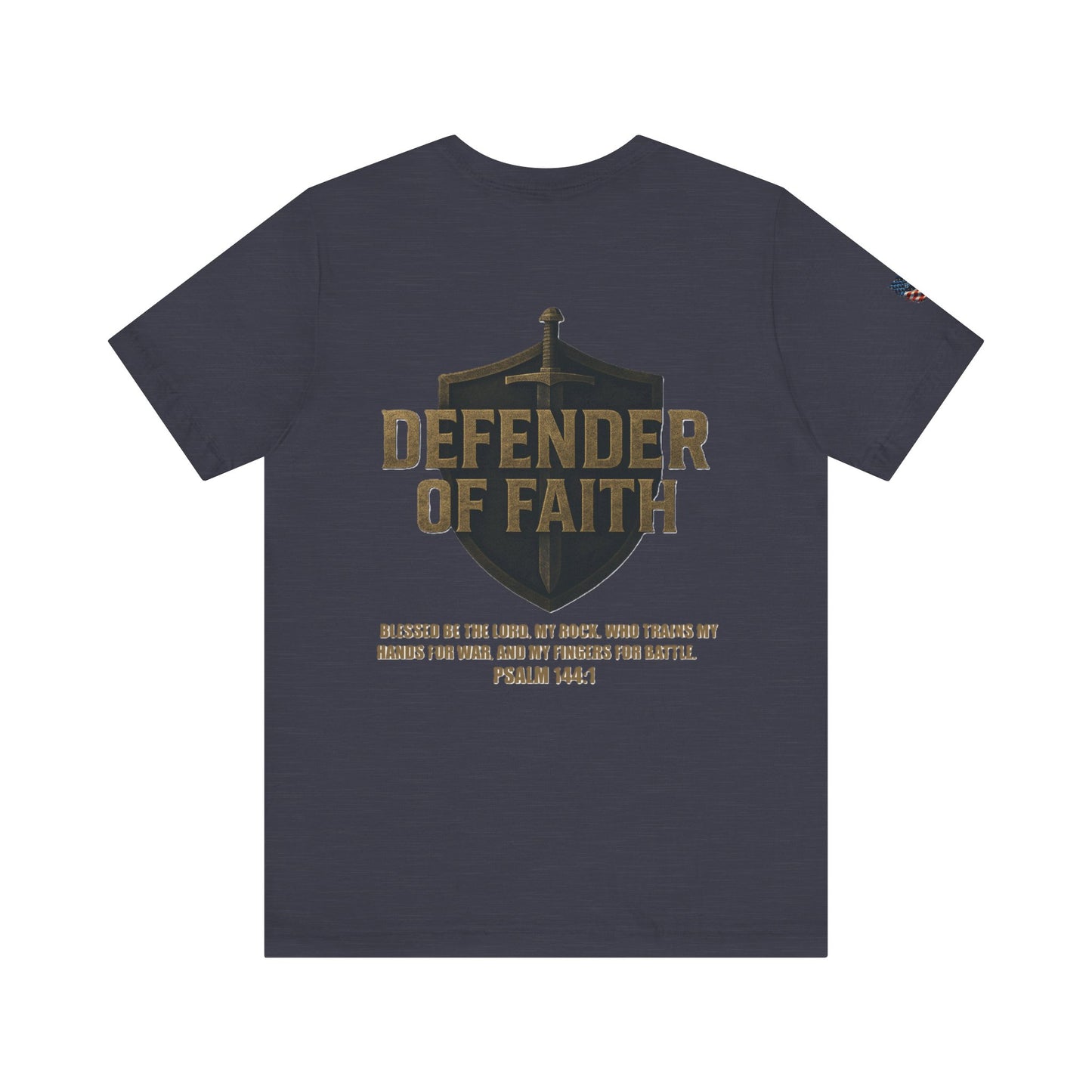 Psalm 144:1 'Defender of Faith' T-Shirt — Christian Scripture Tee