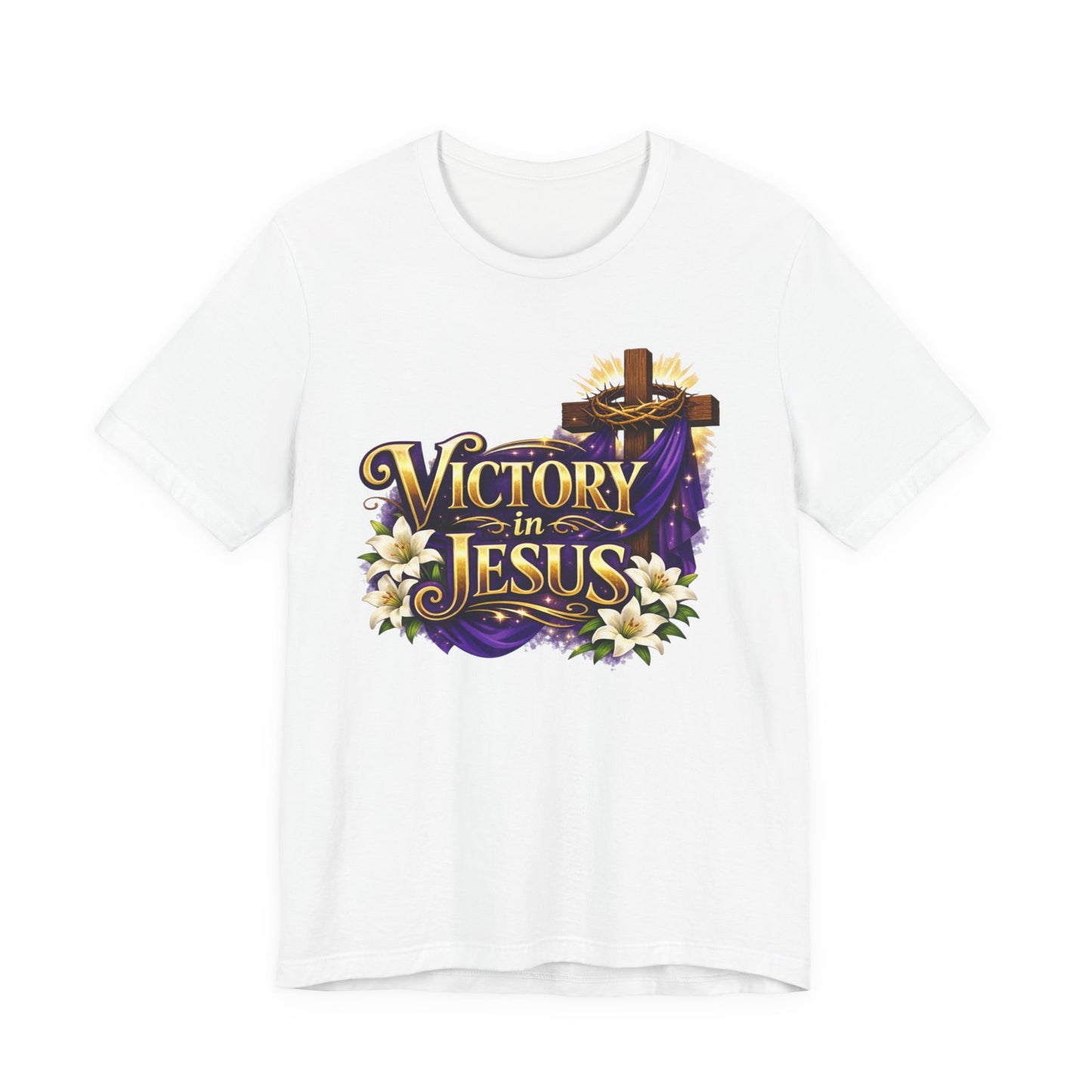 Victory In Jesus Christian T-Shirt — Cross Faith Tee