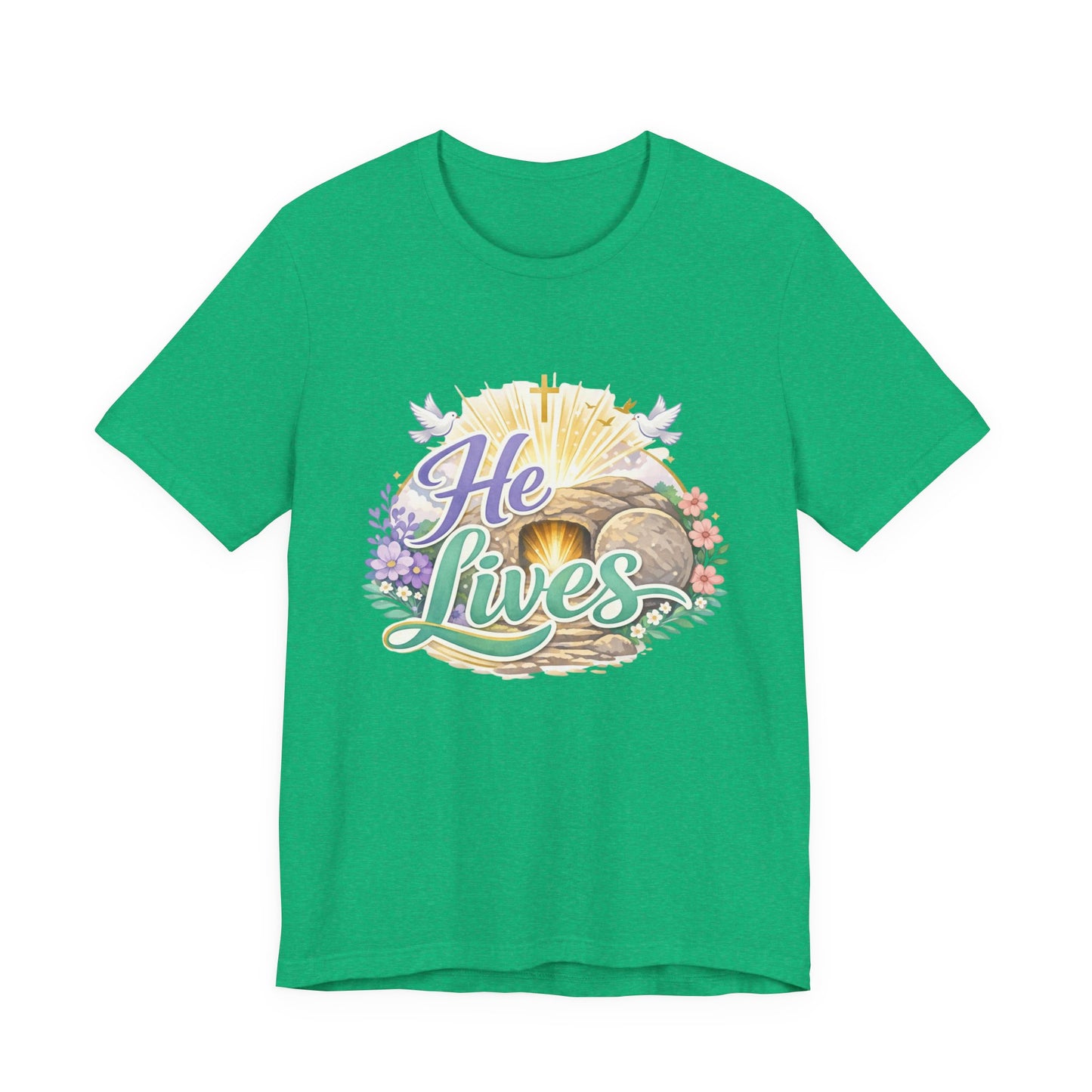 He Lives Jesus Tomb Tee — Christian Easter T‑Shirt