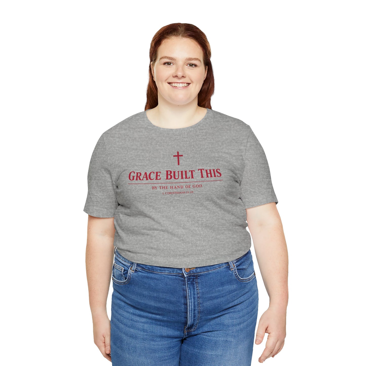 Grace Built This T-Shirt — Christian Faith Tee with Cross