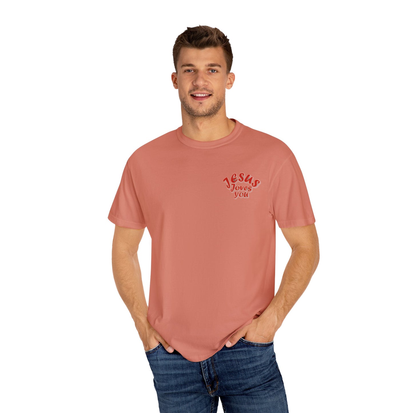 Christian Cross Heart Unisex T-shirt - Jesus Loves You Design