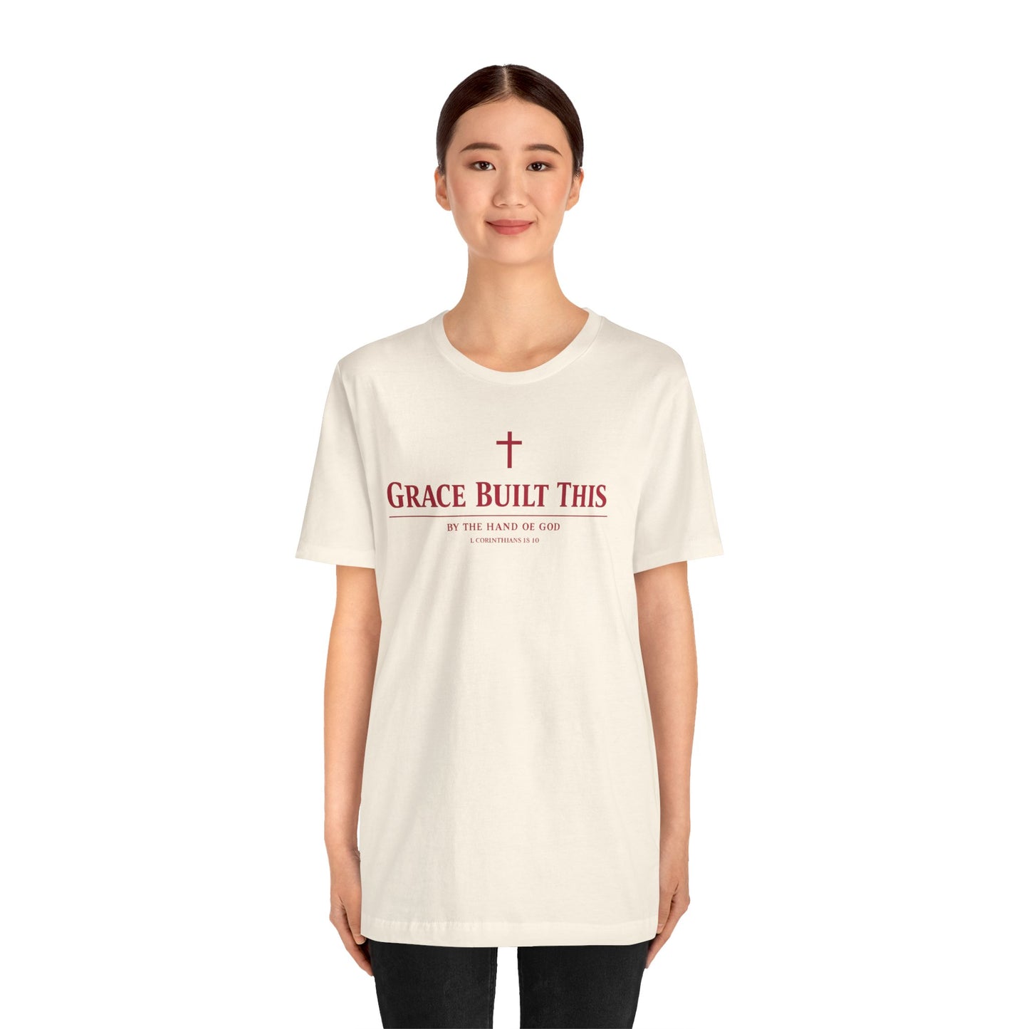 Grace Built This T-Shirt — Christian Faith Tee with Cross