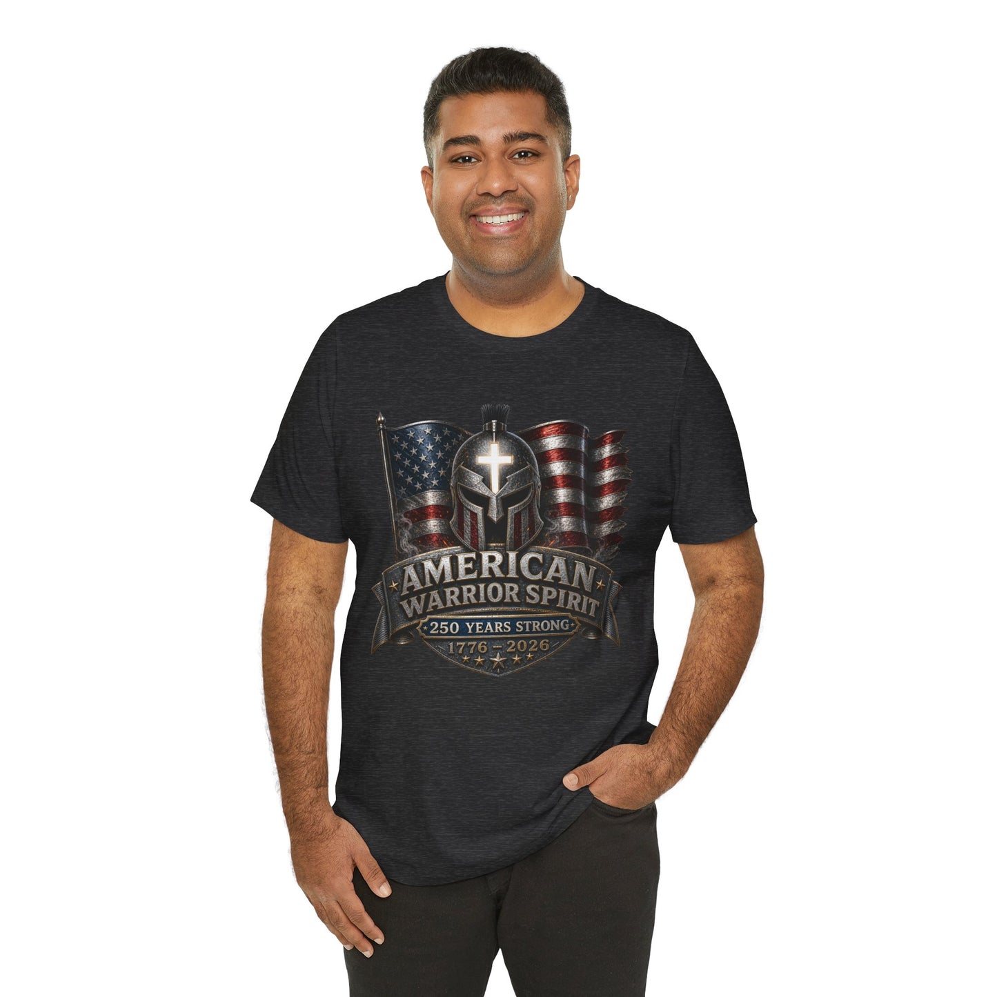 American Warrior Spirit T-Shirt – Patriotic 250 Years Strong Tee (1776–2026)