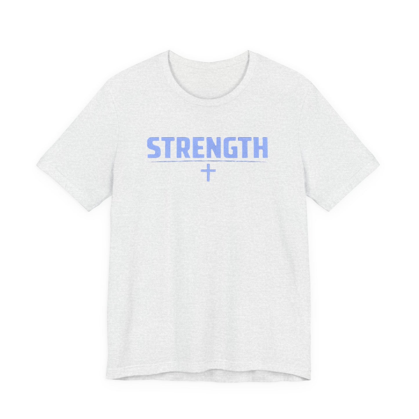 Strength with Cross Tee — Minimal Motivational Fitness Shirt
