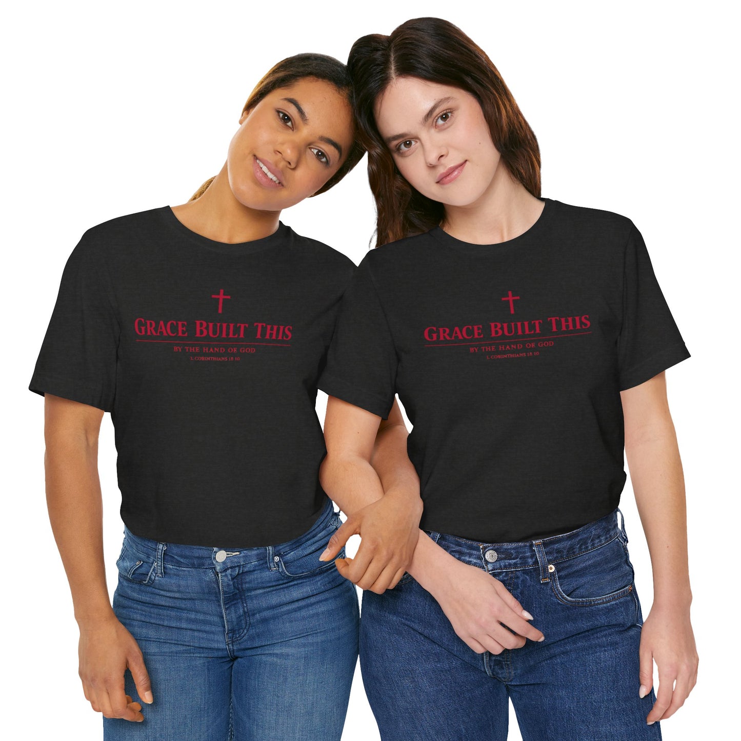 Grace Built This T-Shirt — Christian Faith Tee with Cross