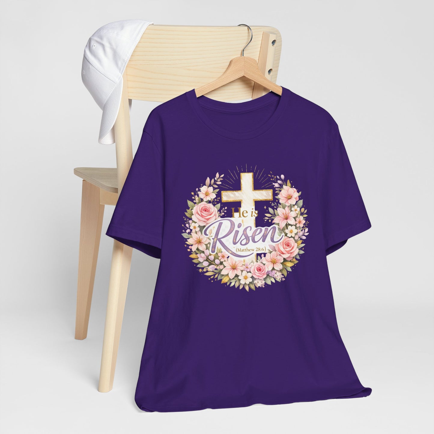 He Is Risen Floral Cross T-Shirt