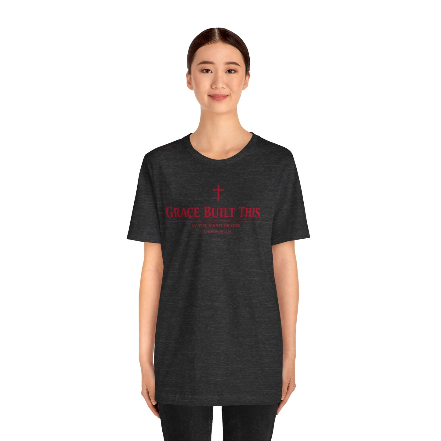 Grace Built This T-Shirt — Christian Faith Tee with Cross