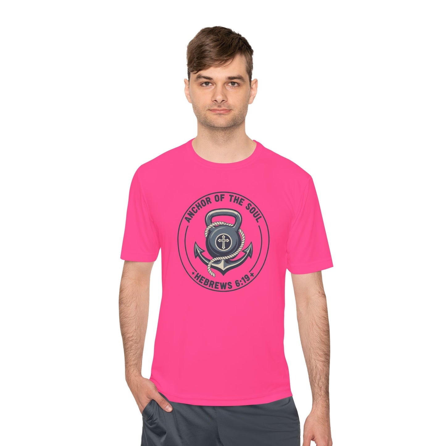 Hebrews 6:19 Anchor of the Soul Moisture-Wicking Workout Tee