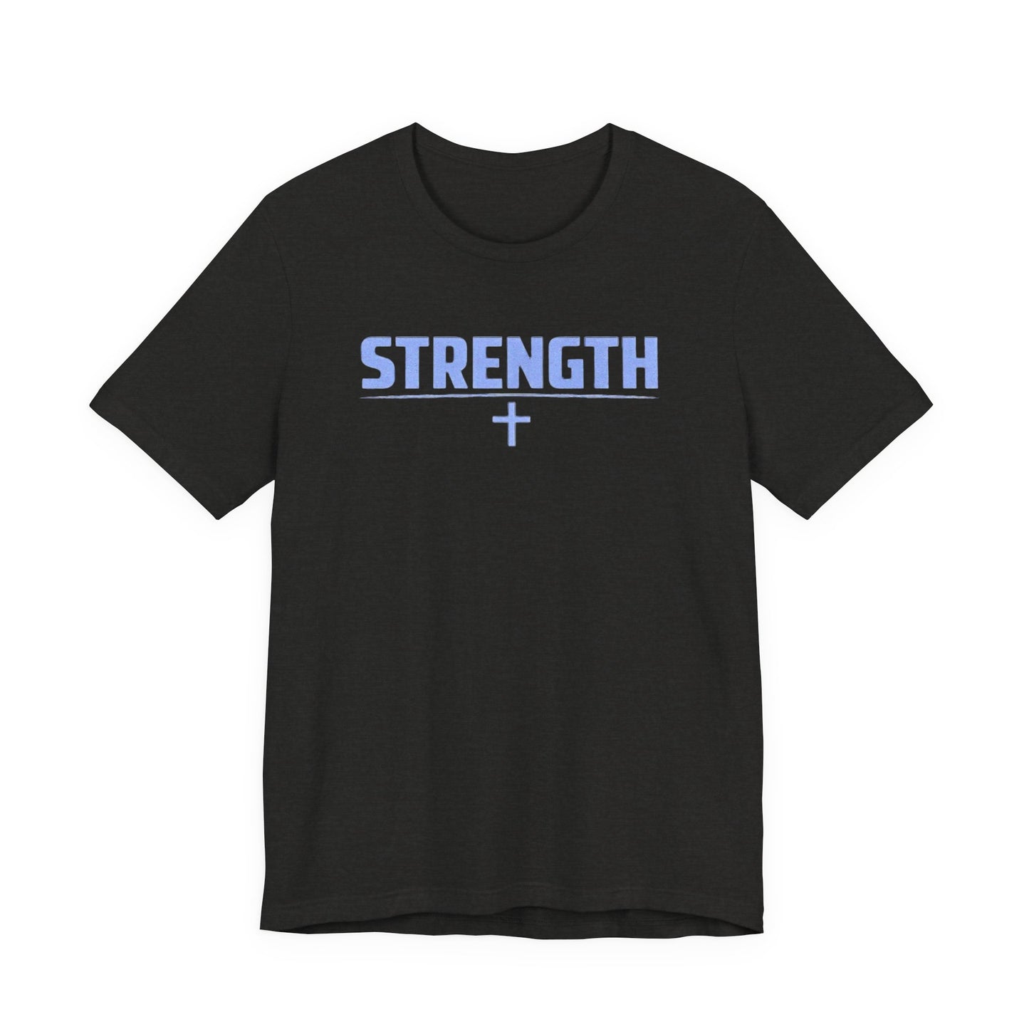 Strength with Cross Tee — Minimal Motivational Fitness Shirt