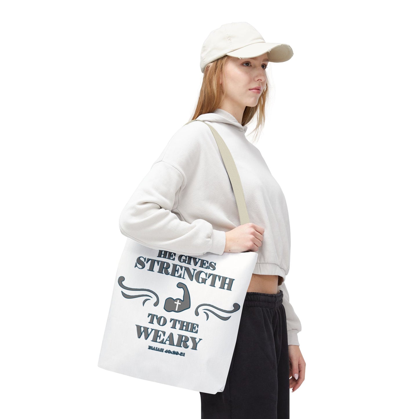 Tote Bag with Bible Verse Isaiah 40:29-31