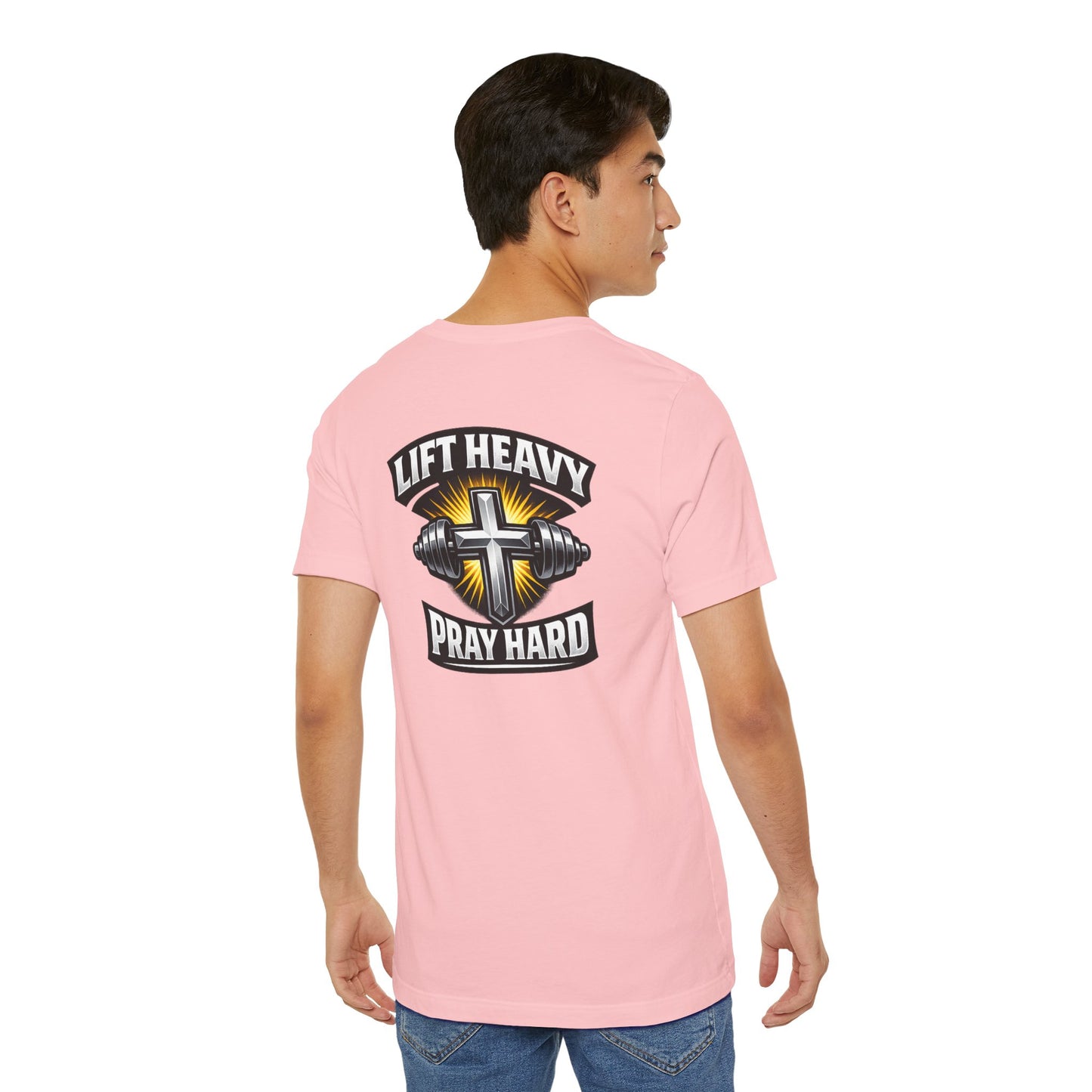 Lift Heavy Pray Hard T‑Shirt — Christian Fitness Gym Tee