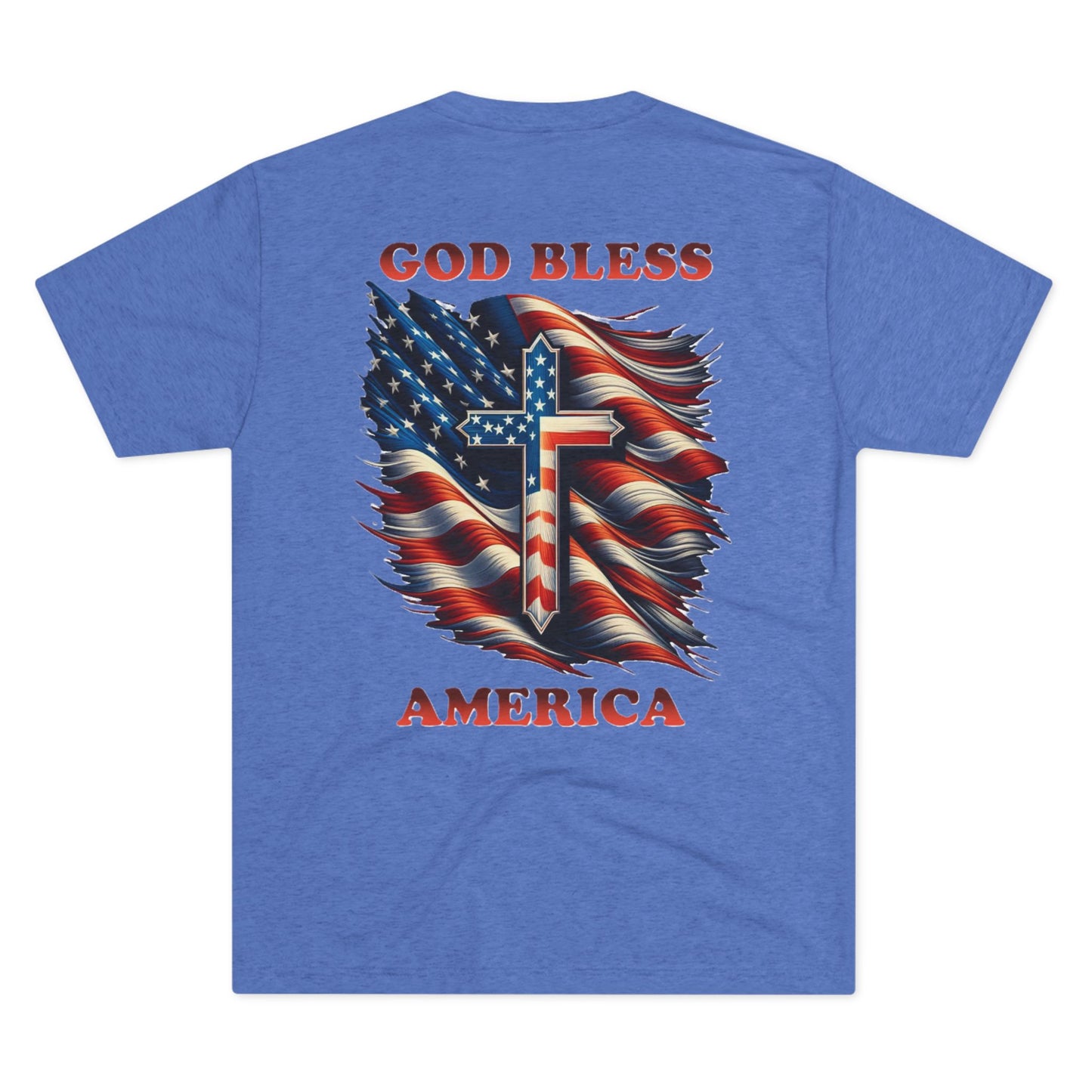 Unisex Tri-Blend Crew Tee "GOD BLESS AMERICA"