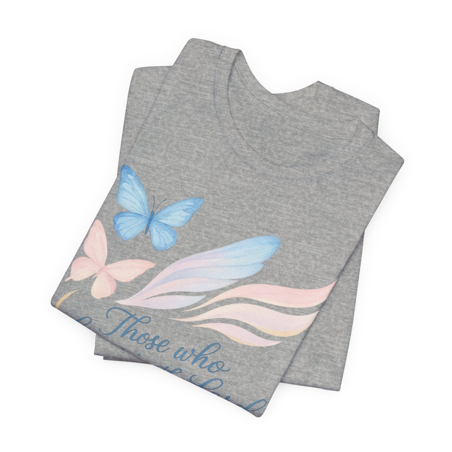Inspirational Scripture T-Shirt – "Those Who Hope in the Lord" Isaiah 40:31, Pastel Butterflies