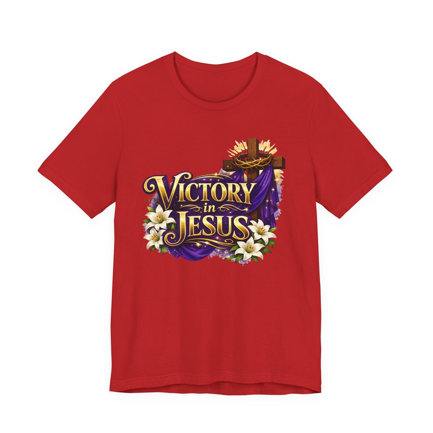 Victory In Jesus Christian T-Shirt — Cross Faith Tee