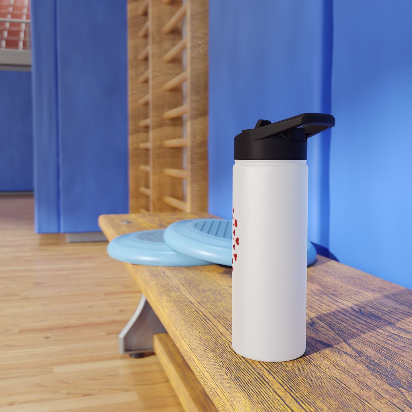 God Is Love Stainless Steel Water Bottle — Christian Cross Heart Design