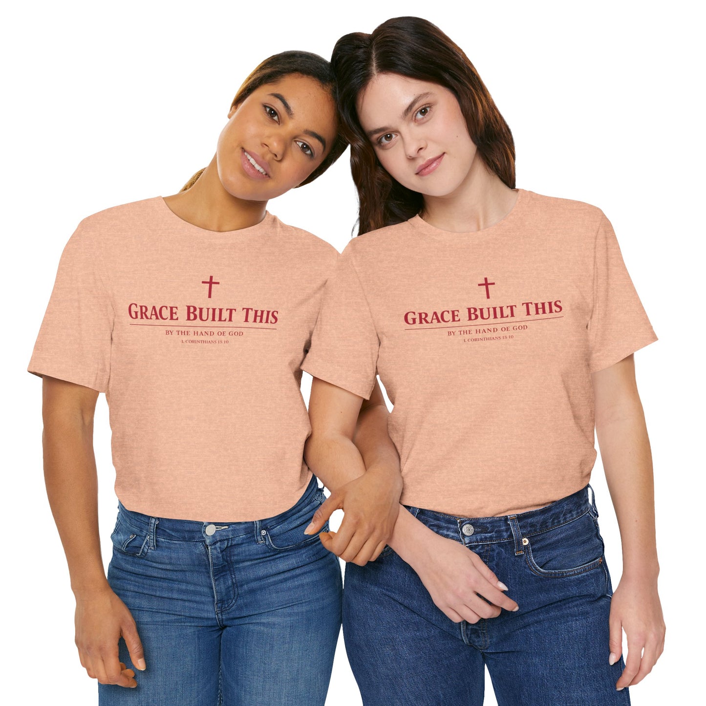 Grace Built This T-Shirt — Christian Faith Tee with Cross