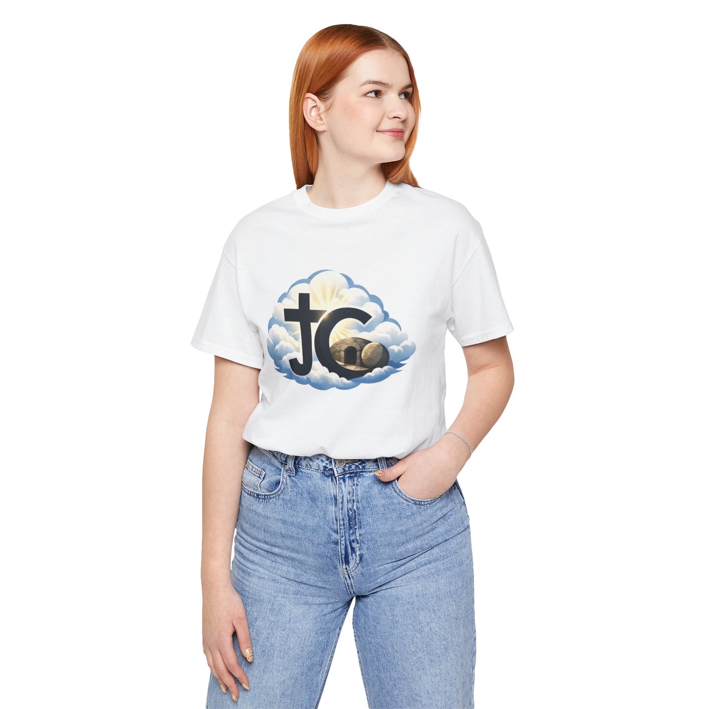 Jesus Christ (JC) Cross Tee — Crucified, Risen & Coming Again