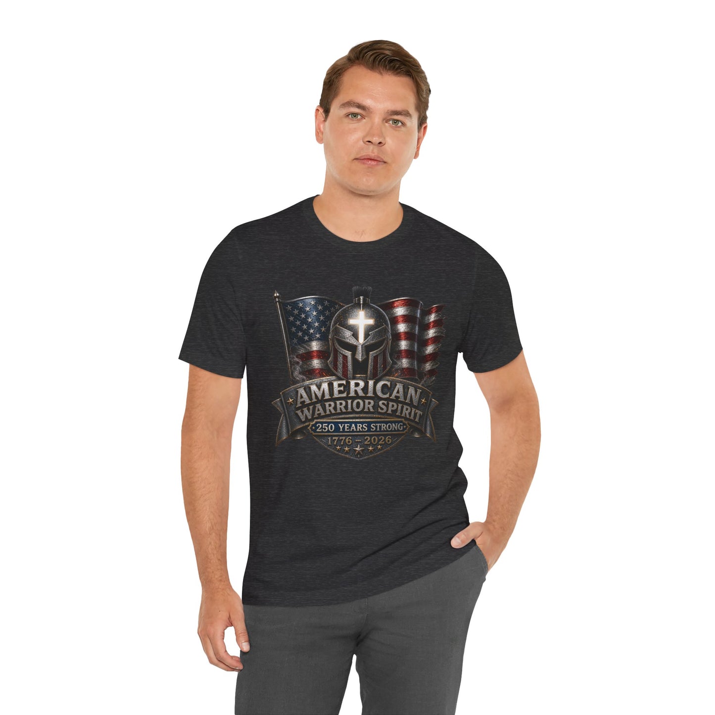 American Warrior Spirit T-Shirt – Patriotic 250 Years Strong Tee (1776–2026)