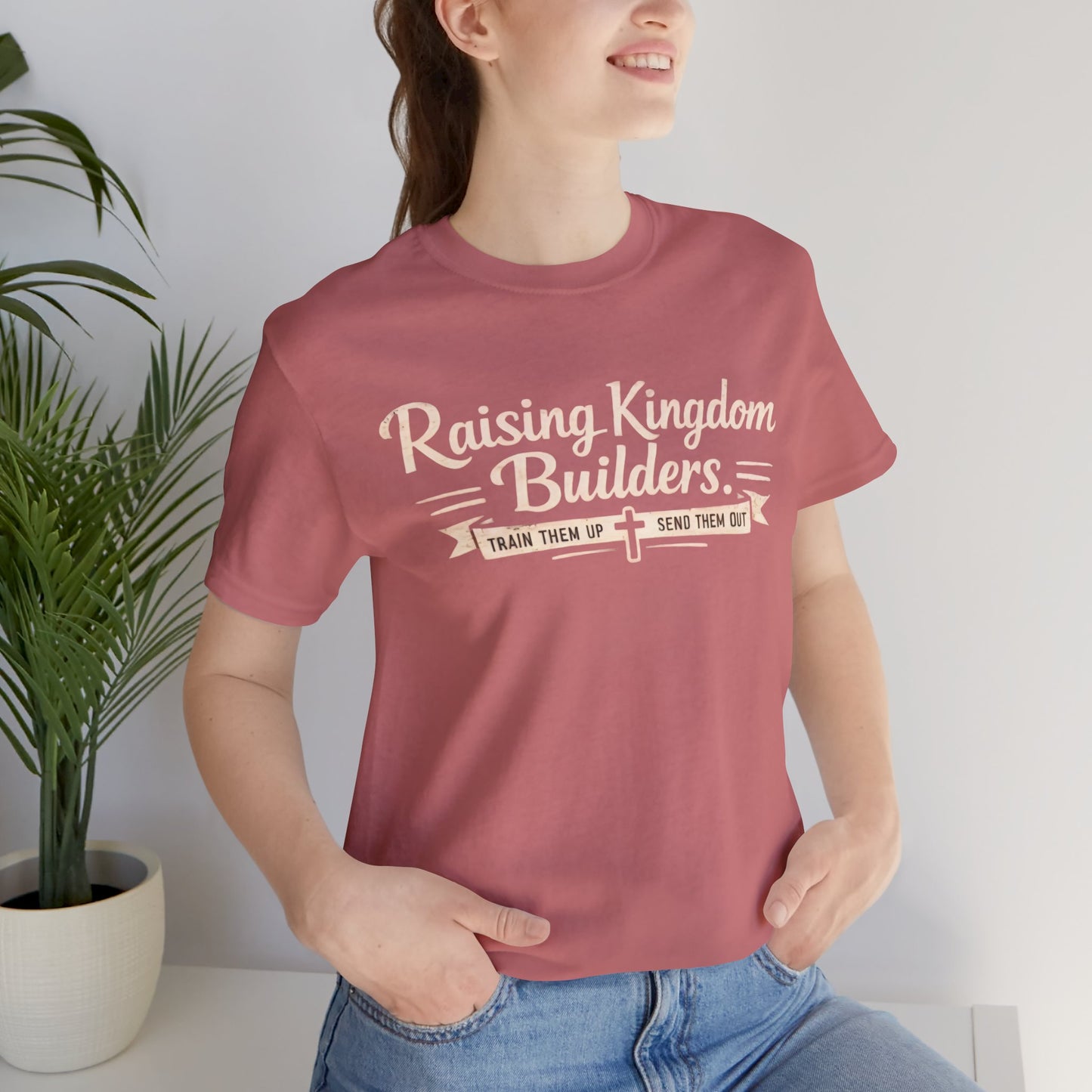 Raising Kingdom Builders Tee – Train Them Up, Send Them Out Christian Youth T-Shirt