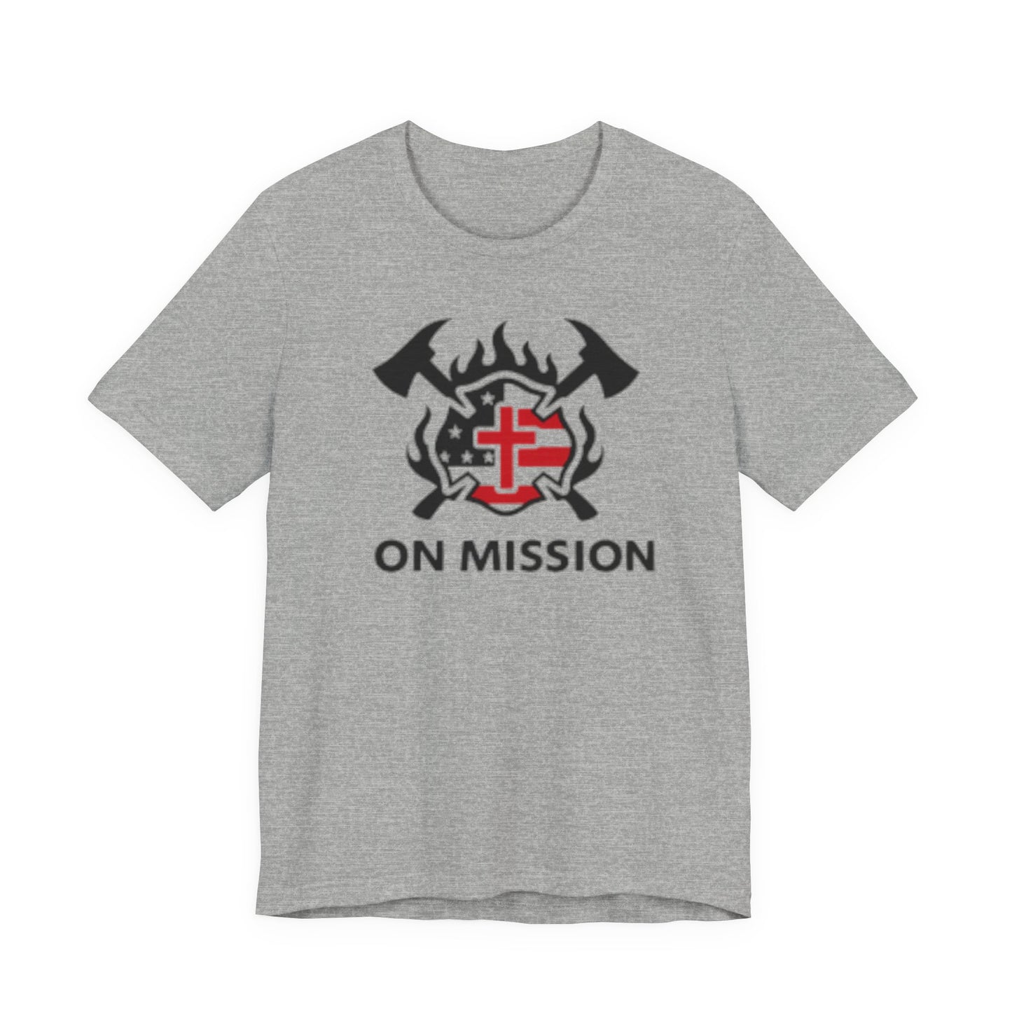 On Mission Christian Cross & American Flag T‑Shirt