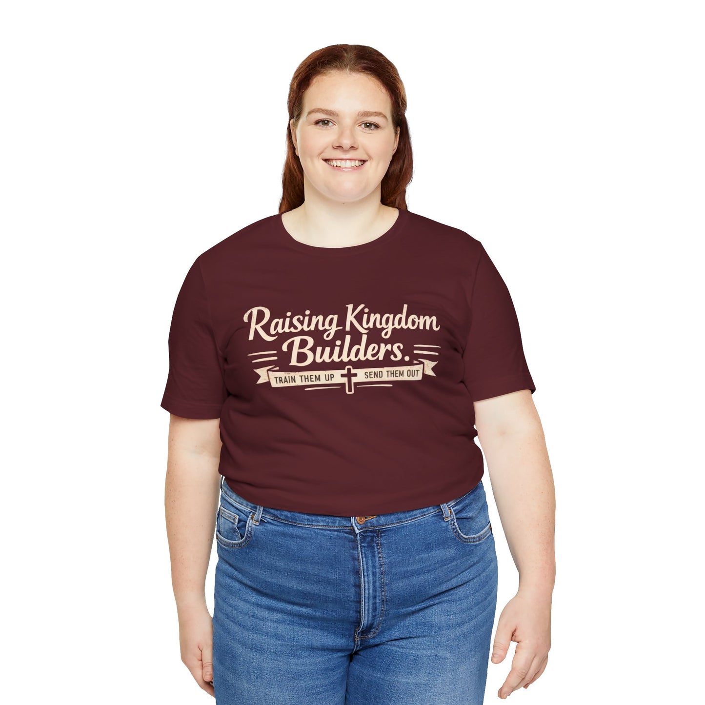 Raising Kingdom Builders Tee – Train Them Up, Send Them Out Christian Youth T-Shirt
