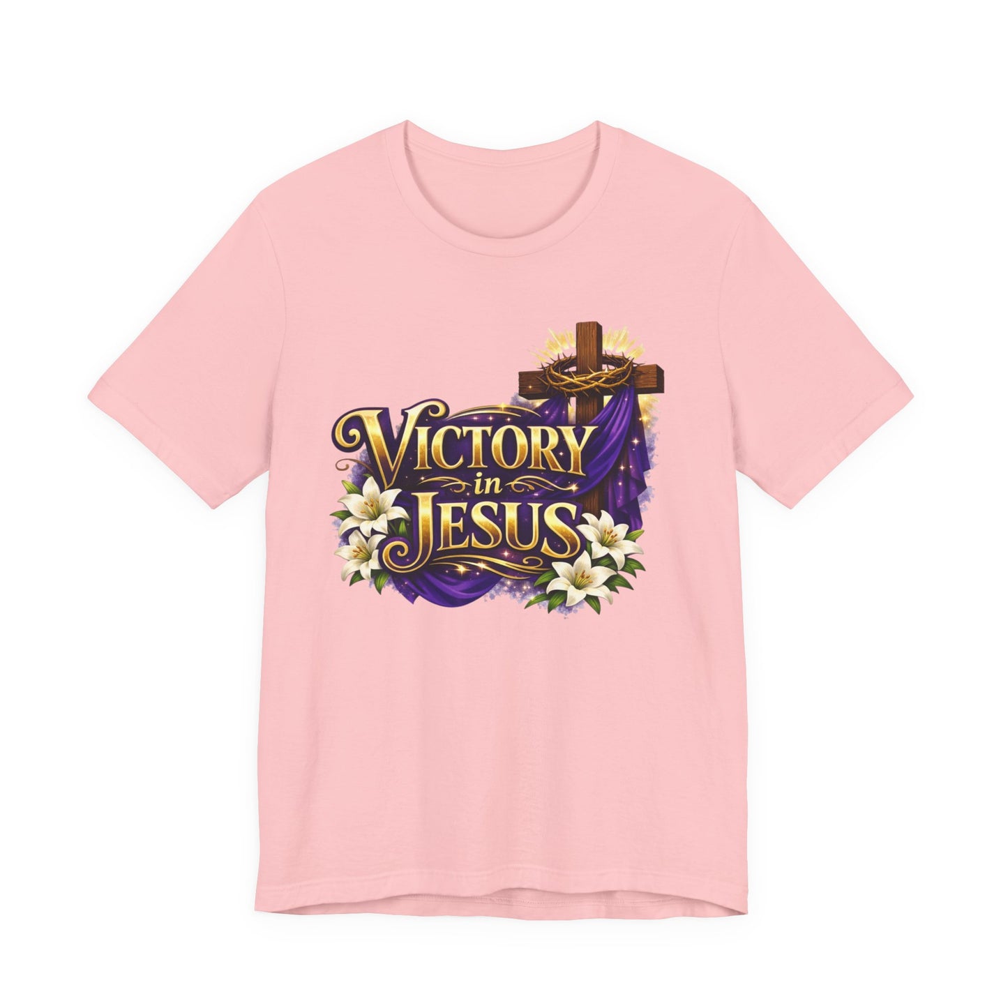 Victory In Jesus Christian T-Shirt — Cross Faith Tee
