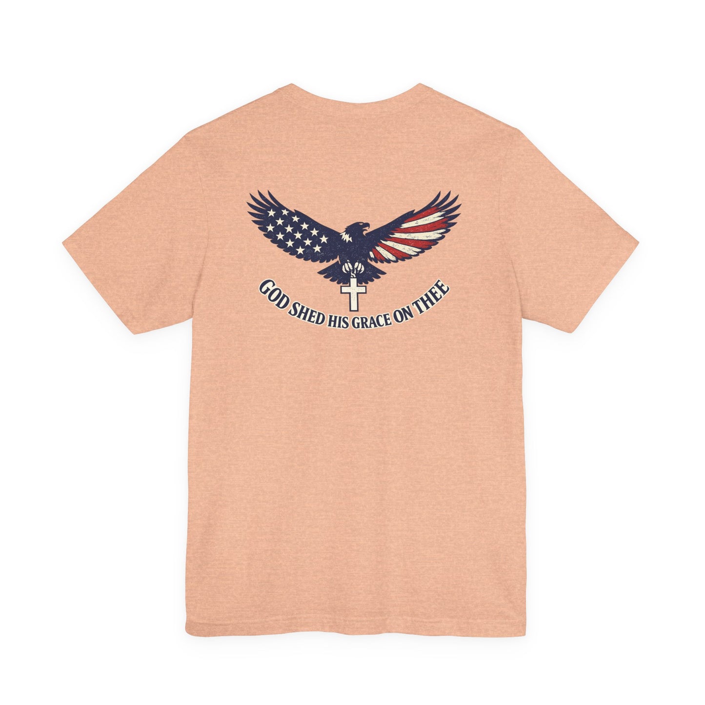 Patriotic Eagle T‑Shirt — "God Shed His Grace on Thee" Back Graphic Tee