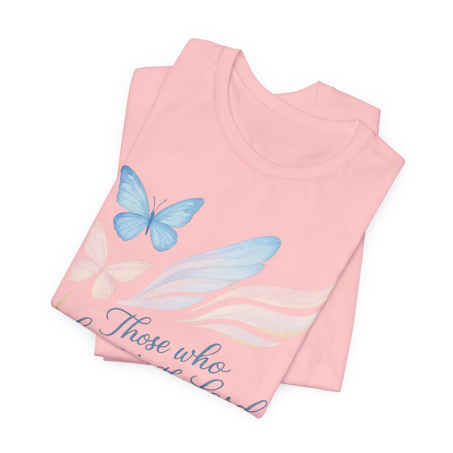 Inspirational Scripture T-Shirt – "Those Who Hope in the Lord" Isaiah 40:31, Pastel Butterflies
