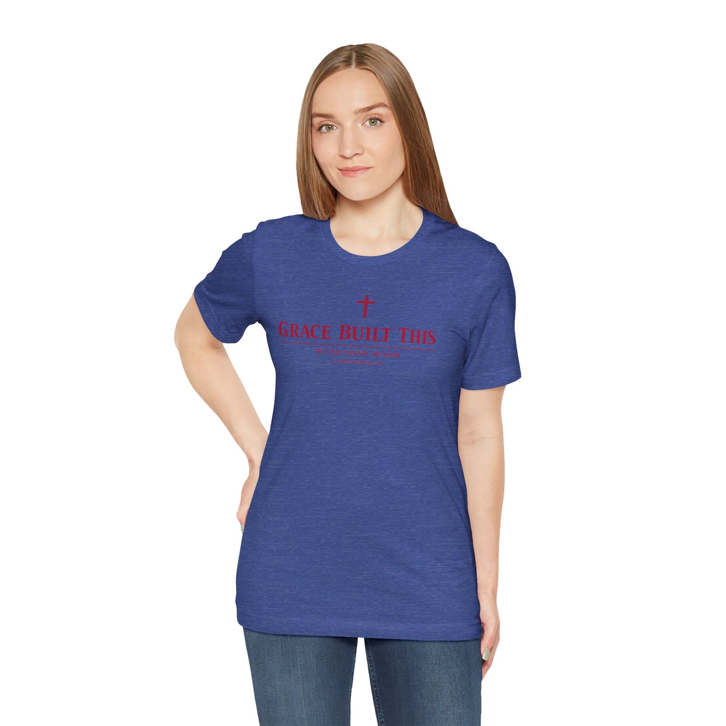 Grace Built This T-Shirt — Christian Faith Tee with Cross