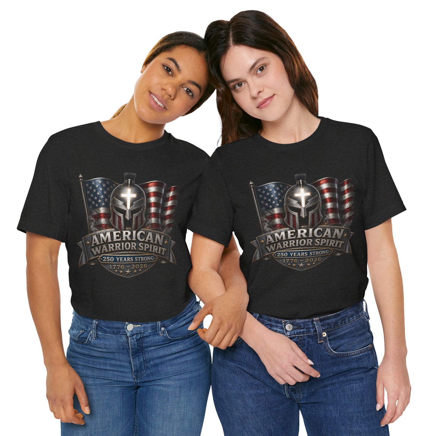 American Warrior Spirit T-Shirt – Patriotic 250 Years Strong Tee (1776–2026)