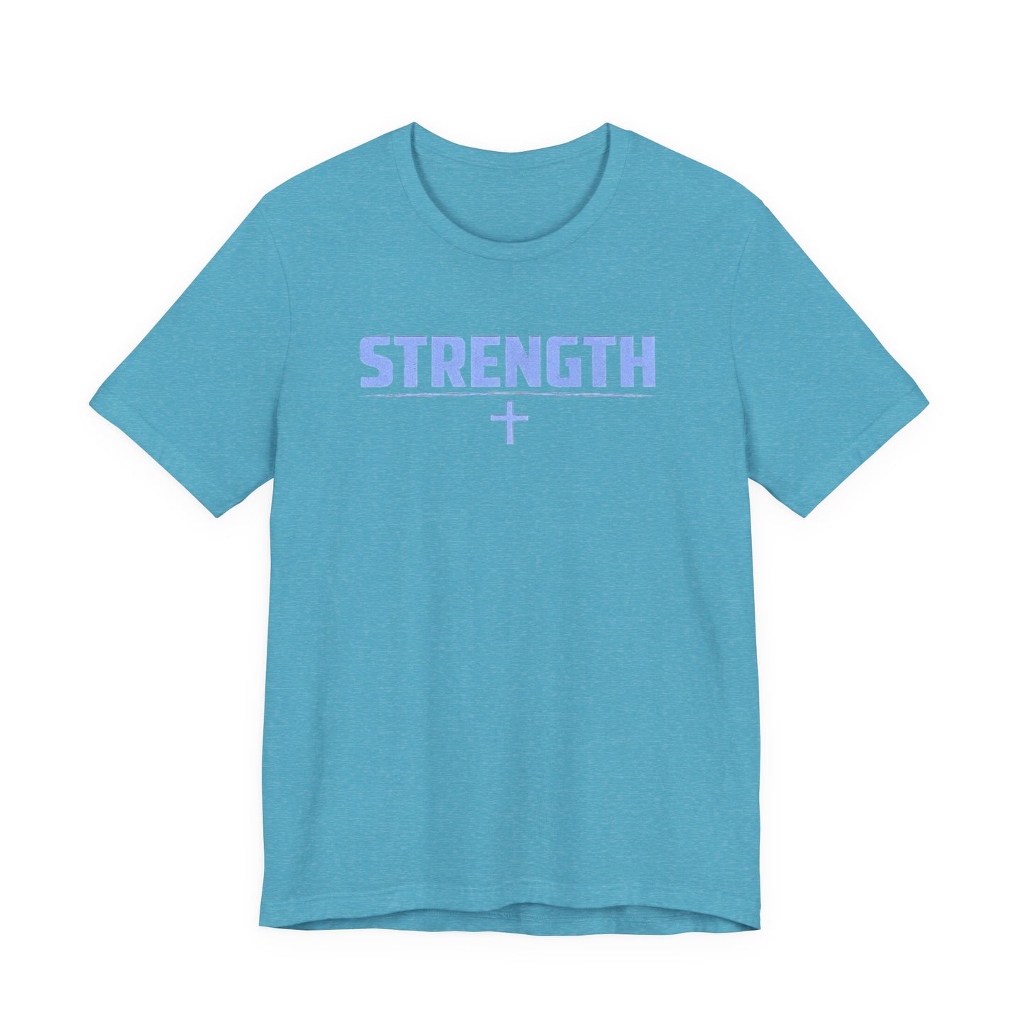Strength with Cross Tee — Minimal Motivational Fitness Shirt