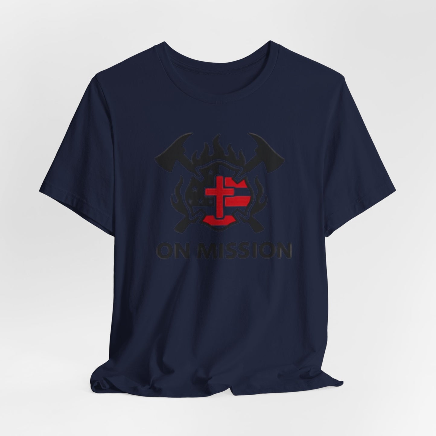 On Mission Christian Cross & American Flag T‑Shirt