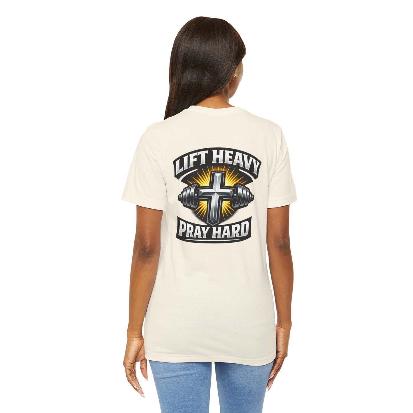 Lift Heavy Pray Hard T‑Shirt — Christian Fitness Gym Tee