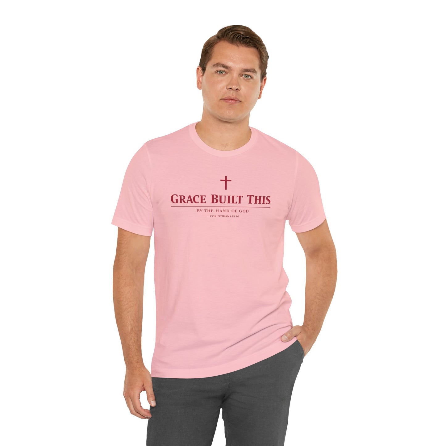 Grace Built This T-Shirt — Christian Faith Tee with Cross