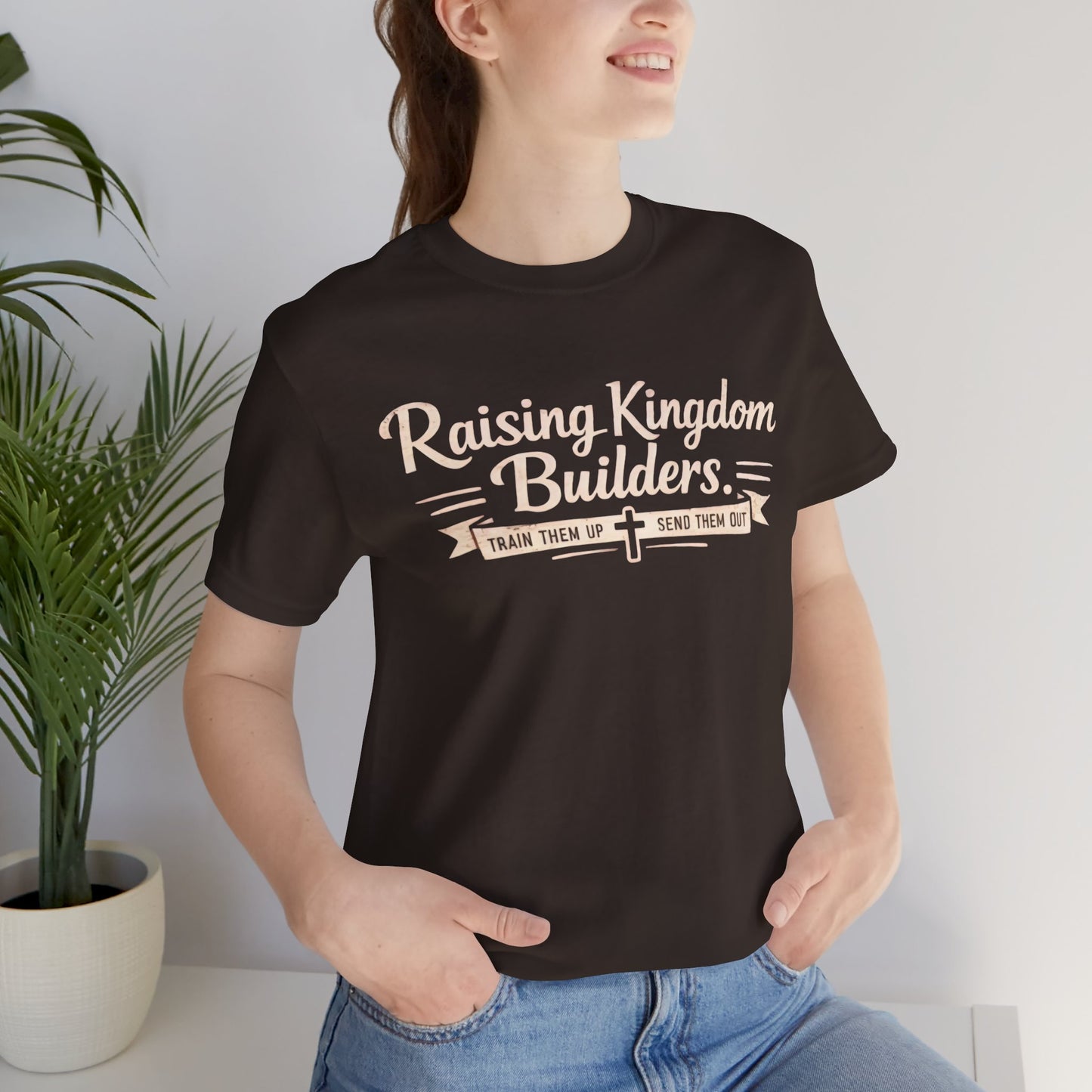 Raising Kingdom Builders Tee – Train Them Up, Send Them Out Christian Youth T-Shirt