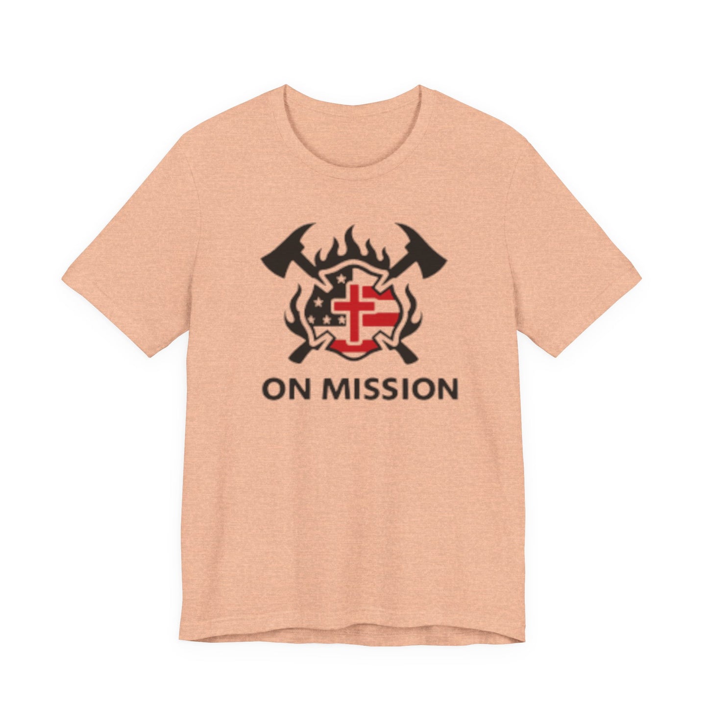 On Mission Christian Cross & American Flag T‑Shirt