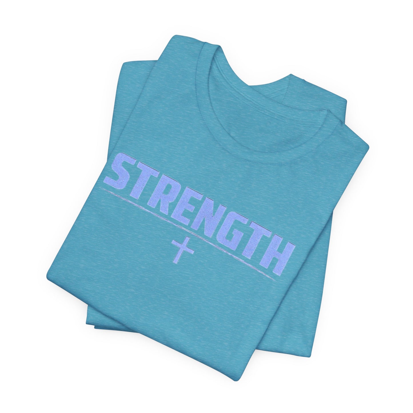 Strength with Cross Tee — Minimal Motivational Fitness Shirt