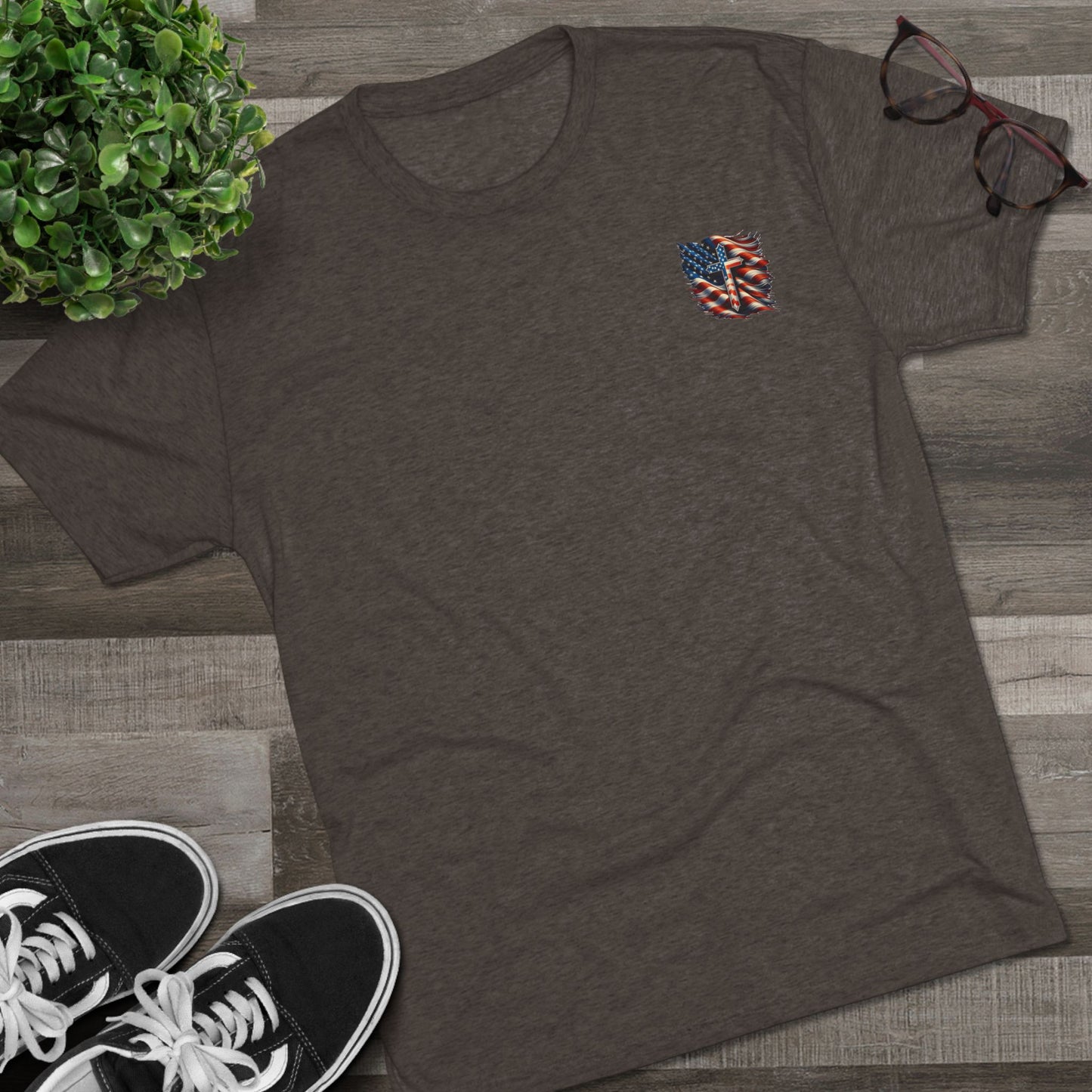 Unisex Tri-Blend Crew Tee "GOD BLESS AMERICA"