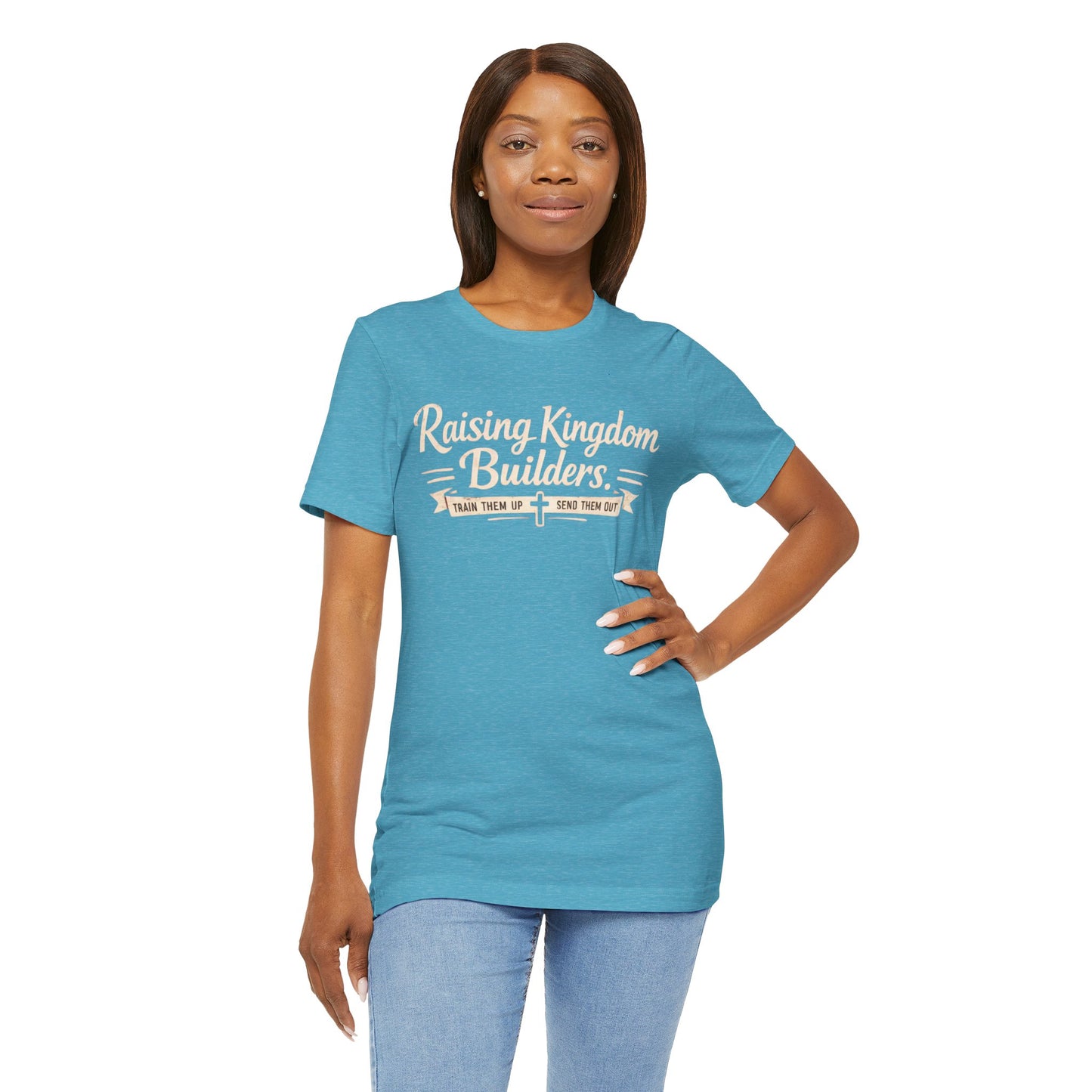 Raising Kingdom Builders Tee – Train Them Up, Send Them Out Christian Youth T-Shirt