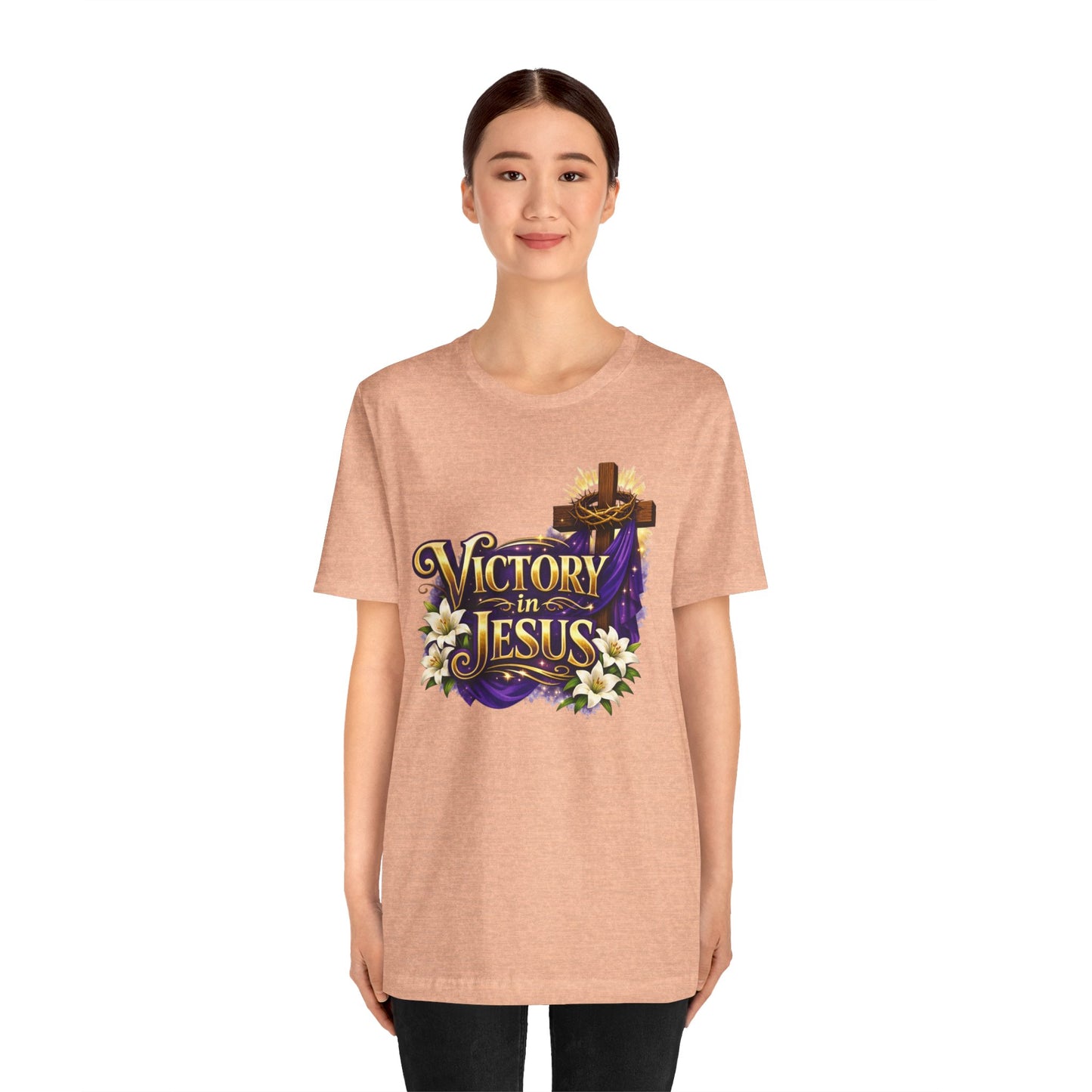 Victory In Jesus Christian T-Shirt — Cross Faith Tee