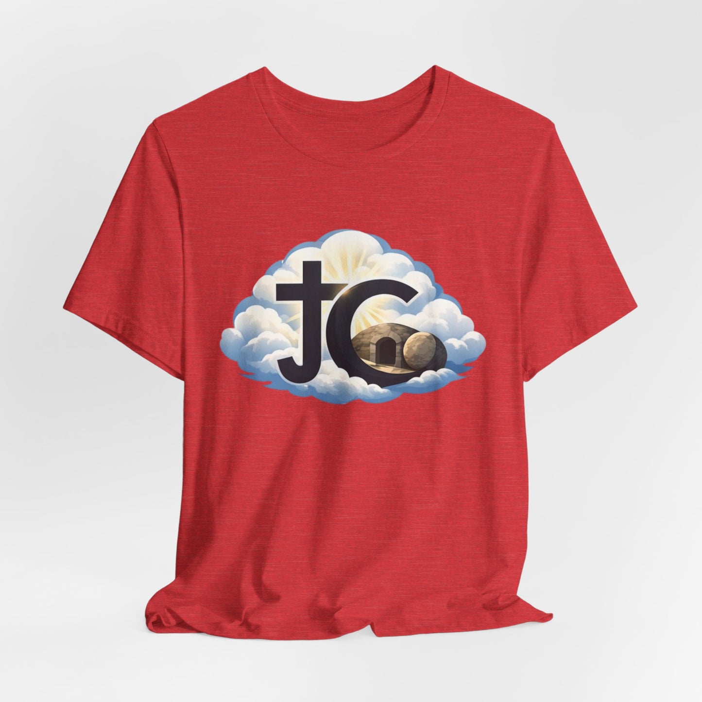 Jesus Christ (JC) Cross Tee — Crucified, Risen & Coming Again