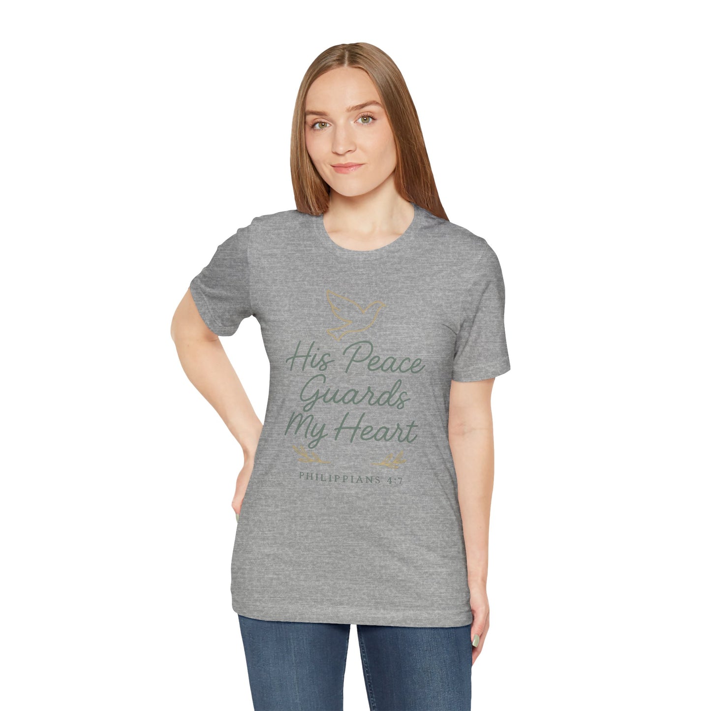 His Peace Guards My Heart Tee — Philippians 4:7 Christian Dove T-Shirt