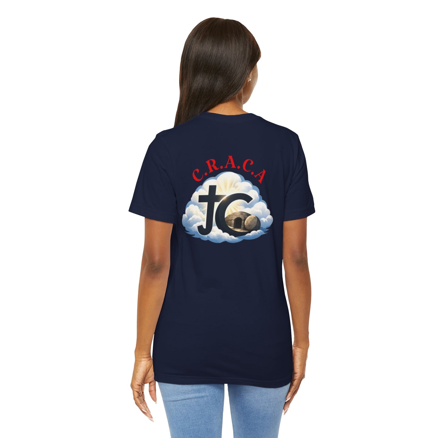 Christian JC Cross Tee — CRACA (Crucified.Risen.And.Coming.Again) Graphic T‑Shirt