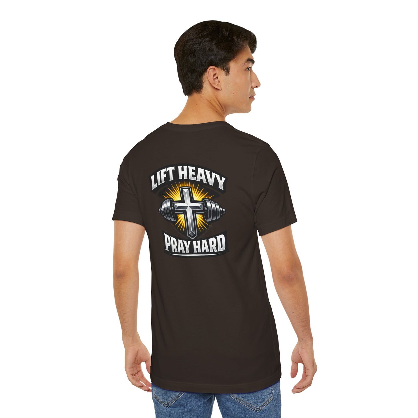 Lift Heavy Pray Hard T‑Shirt — Christian Fitness Gym Tee