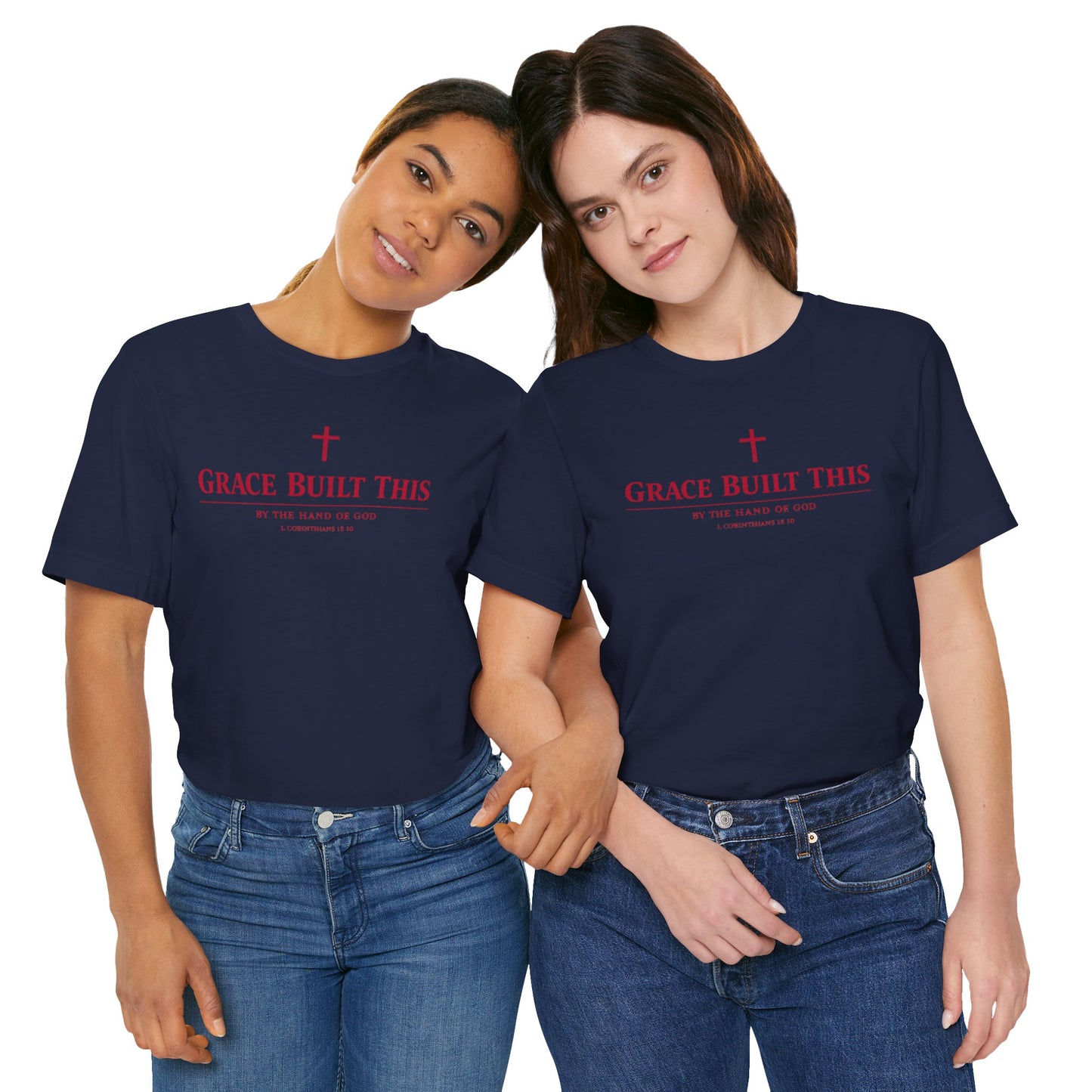 Grace Built This T-Shirt — Christian Faith Tee with Cross