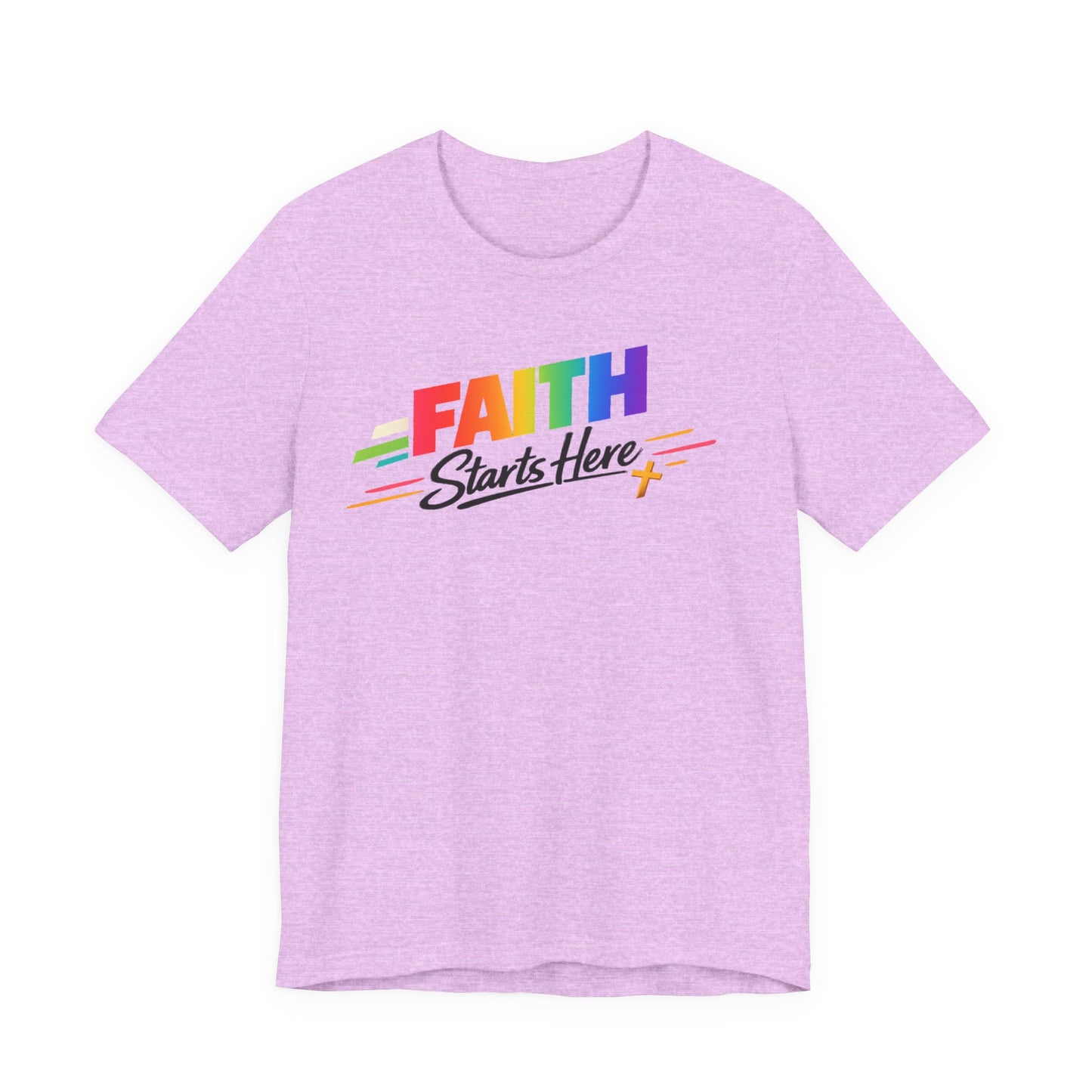 Faith Starts Here Rainbow Tee